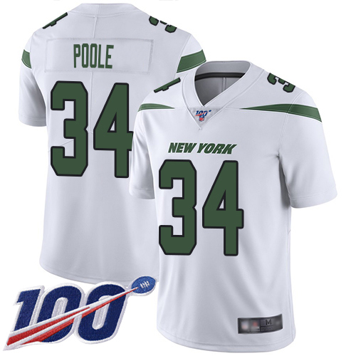 New York Jets Limited White Men Brian Poole Road Jersey NFL Football 34 100th Season Vapor Untouchable